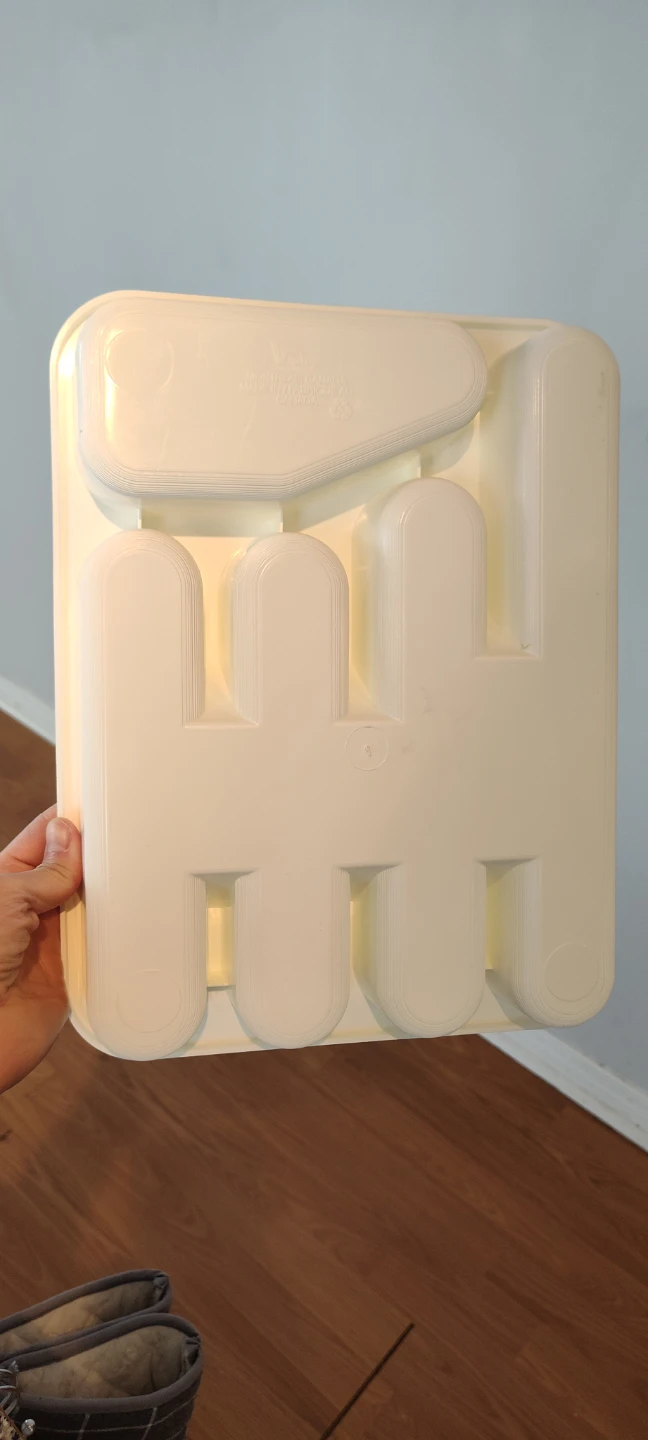 White Plastic Cutlery Drawer Organizer Tray - photo 4