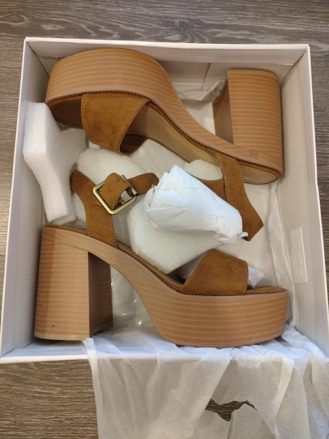 Madden Girl Tan Platform Sandals - Size 8