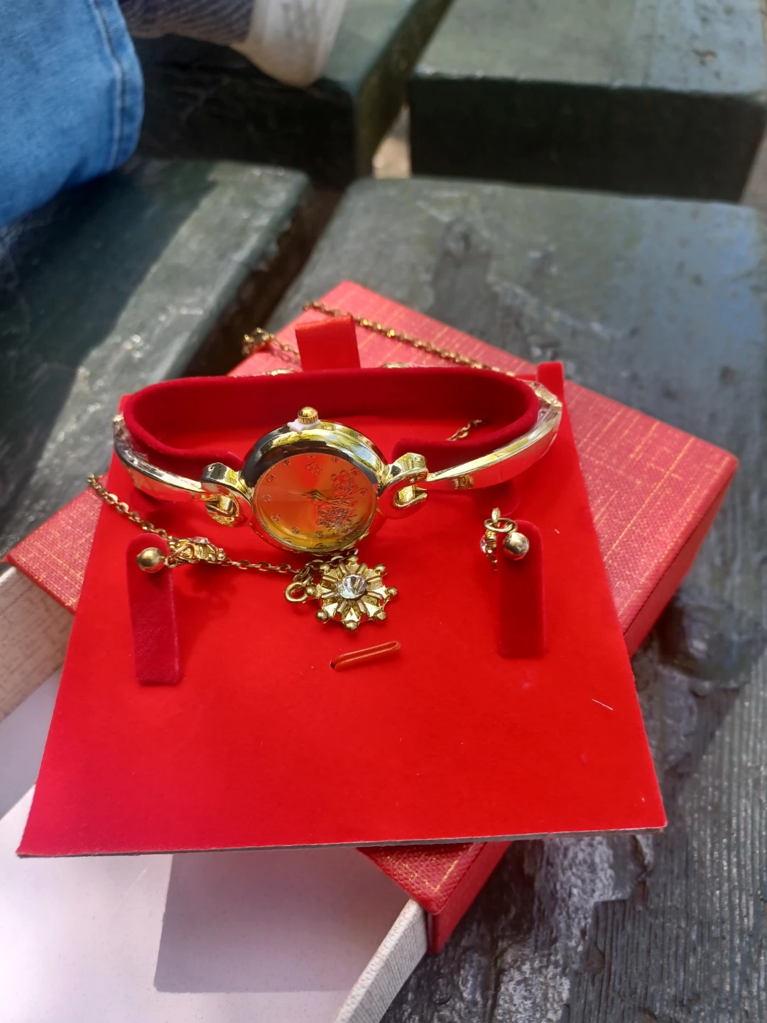 Gold Tone Watch and Jewelry Set - photo 2