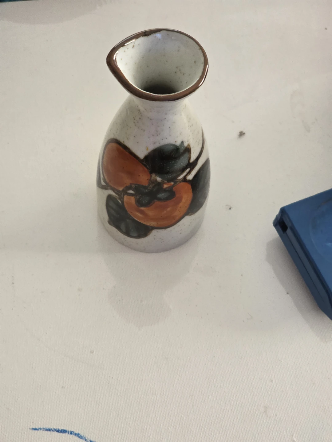 Decorative Ceramic Sake Bottle with Orange Fruit Design - photo 2
