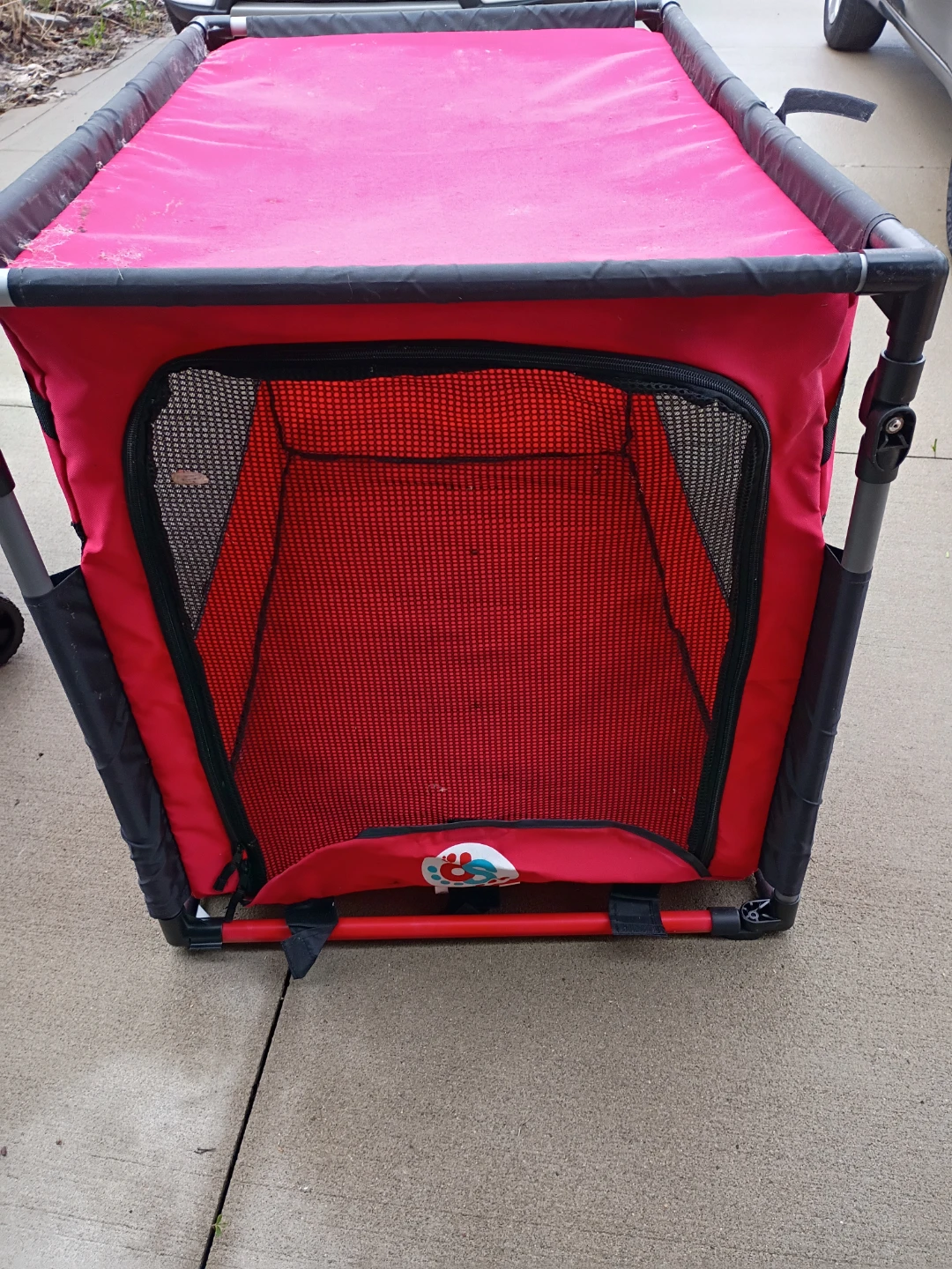 Red Pet Carrier Cage
