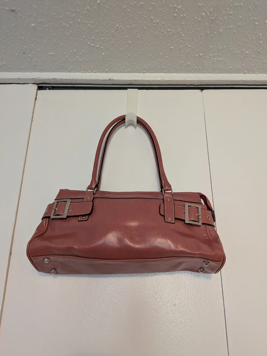 Mauve Leather Shoulder Bag