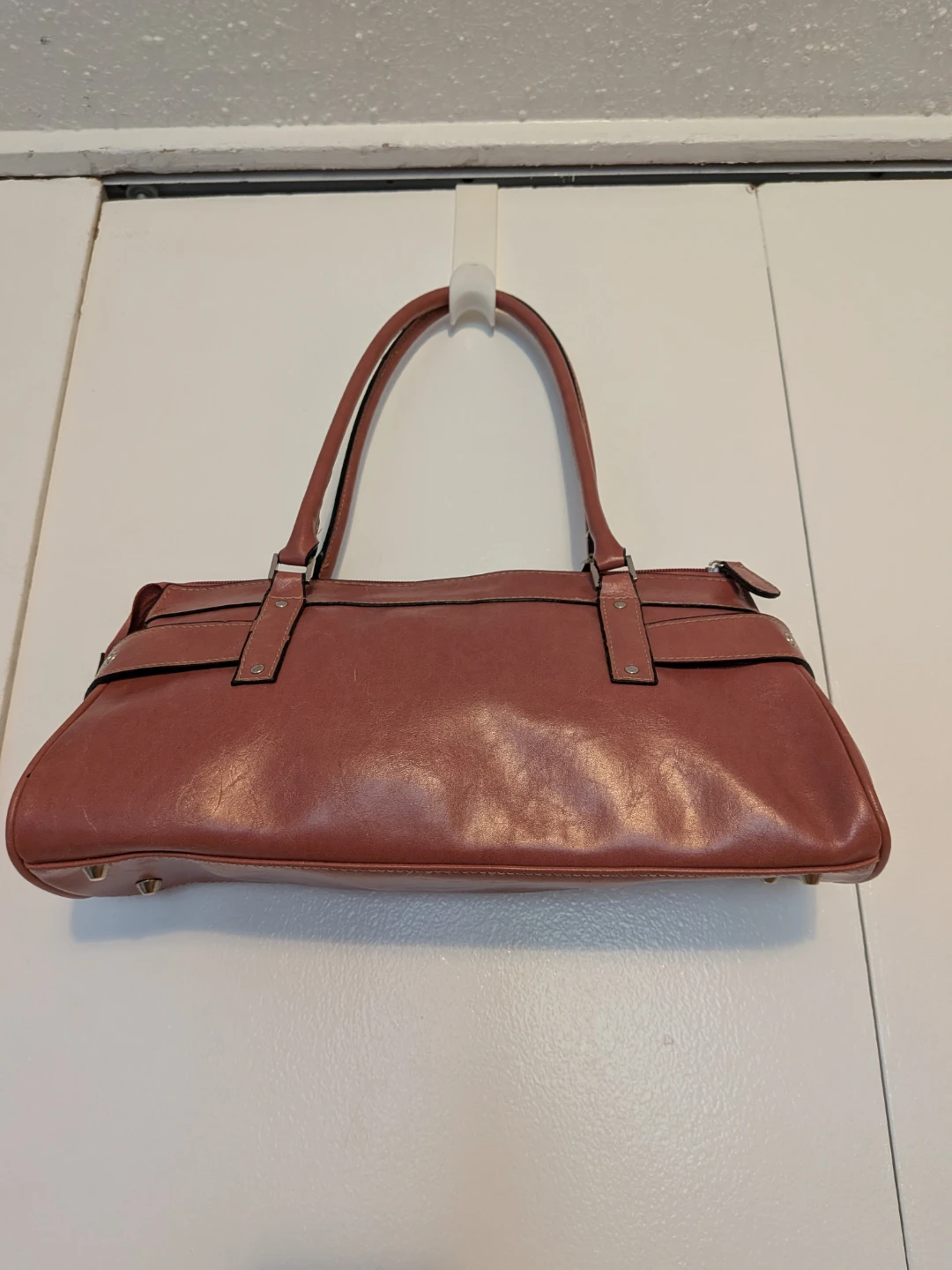 Mauve Leather Shoulder Bag - photo 2