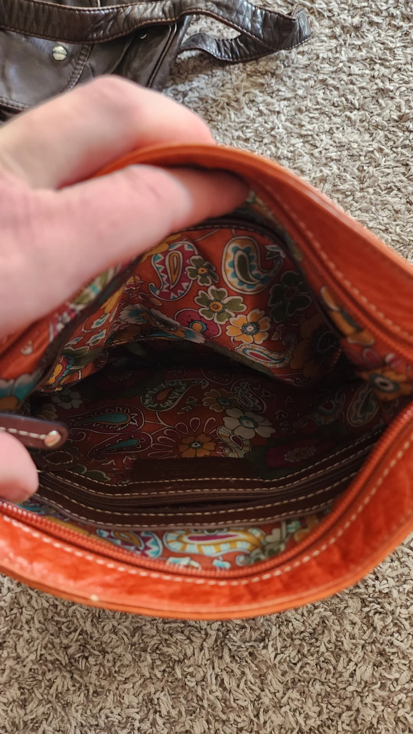Orange Leather Crossbody Bag - photo 3