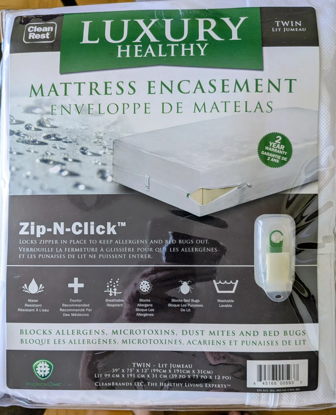 Clean Rest Luxury Healthy Twin Mattress Encasement