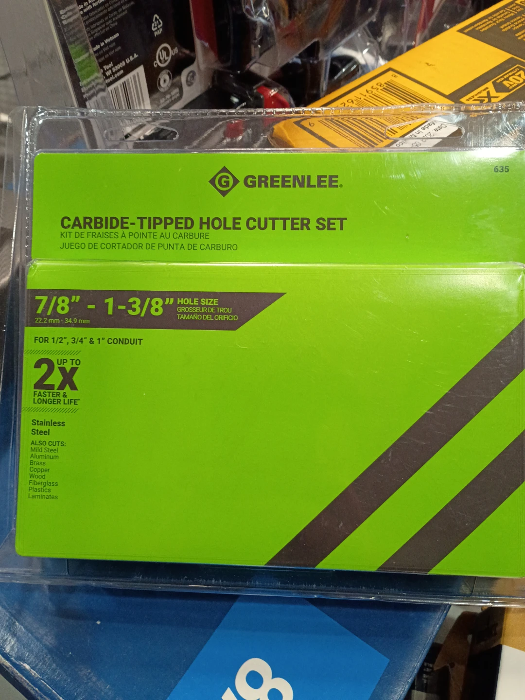 Greenlee Carbide-Tipped Hole Cutter Set 7/8" - 1-3/8"