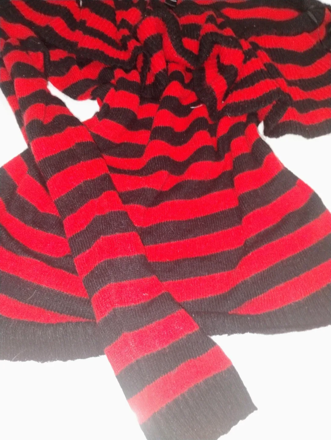 AQUA Red & Black Striped Sweater - Size M