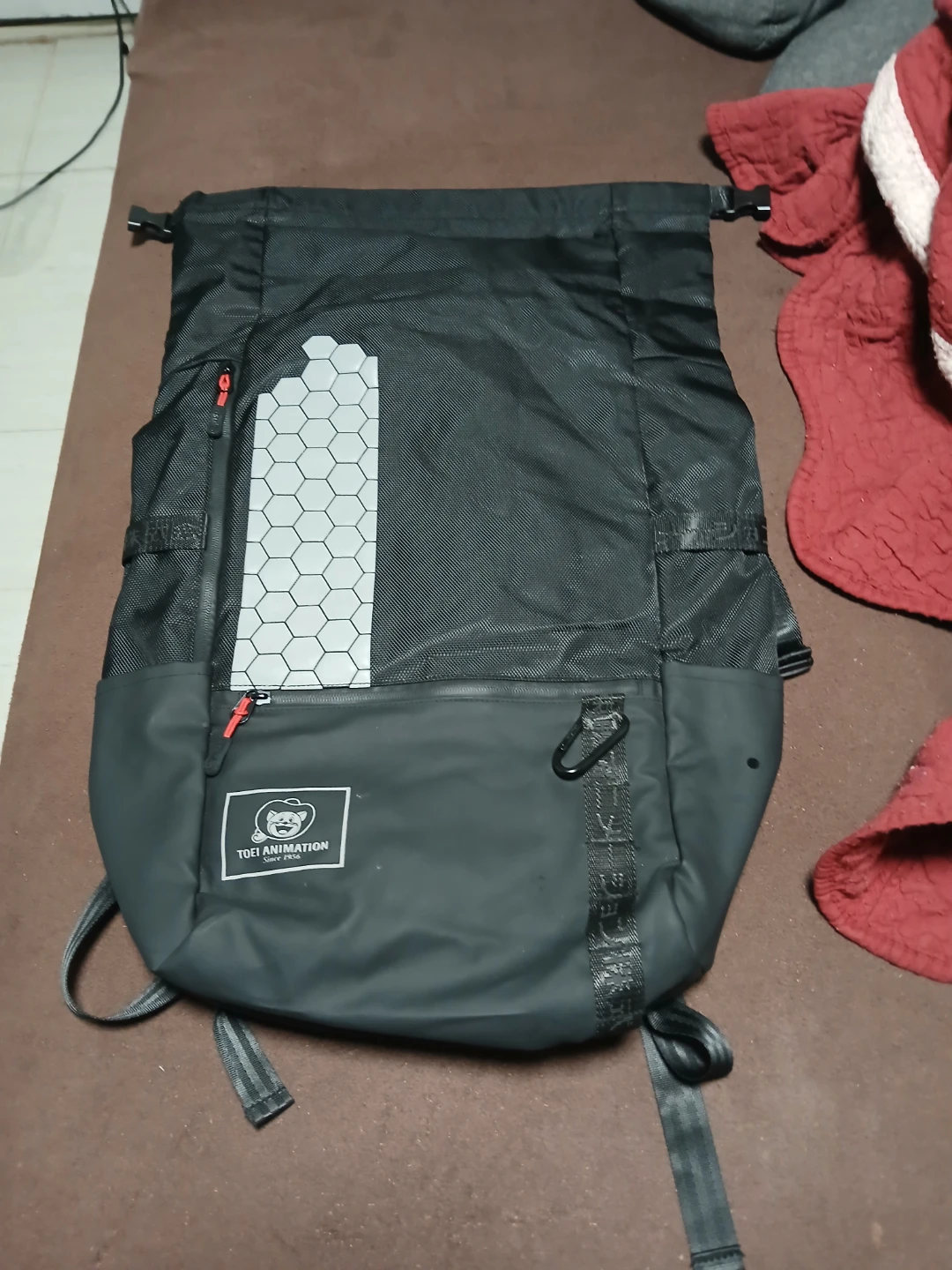 Black Roll-Top Backpack with Toei Animation Logo - photo 3