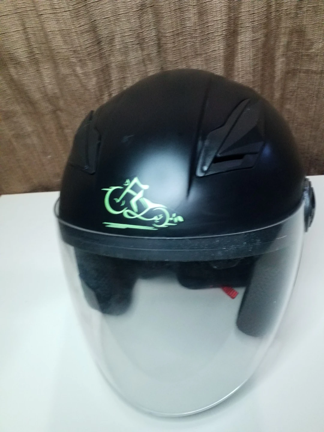 Black Motorcycle Helmet with Face Shield