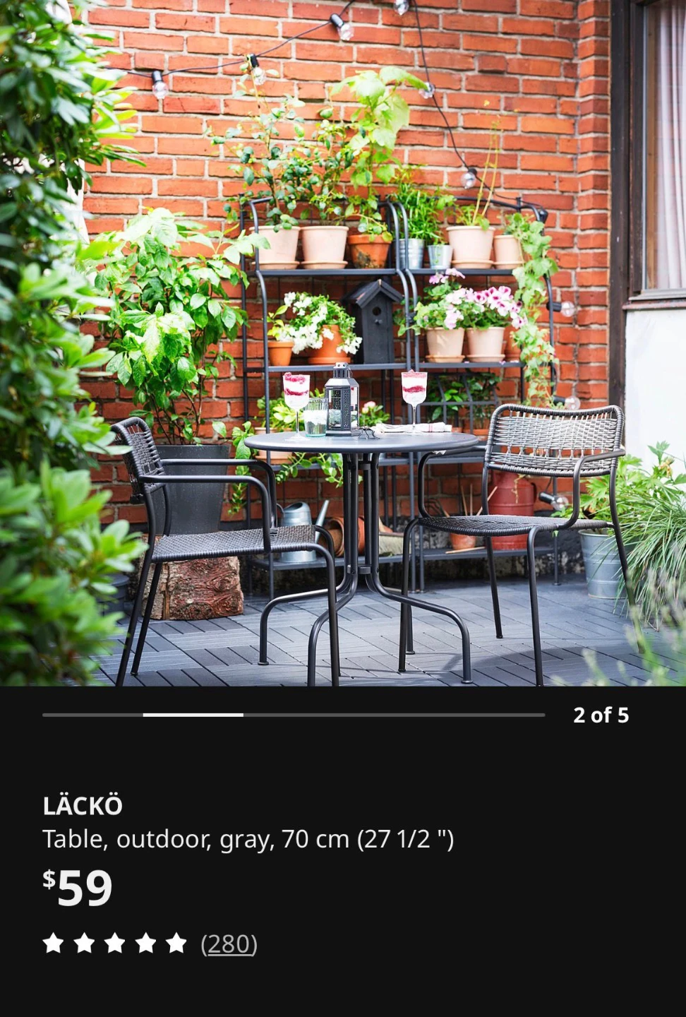 Ikea LÄCKÖ Outdoor Table - photo 4