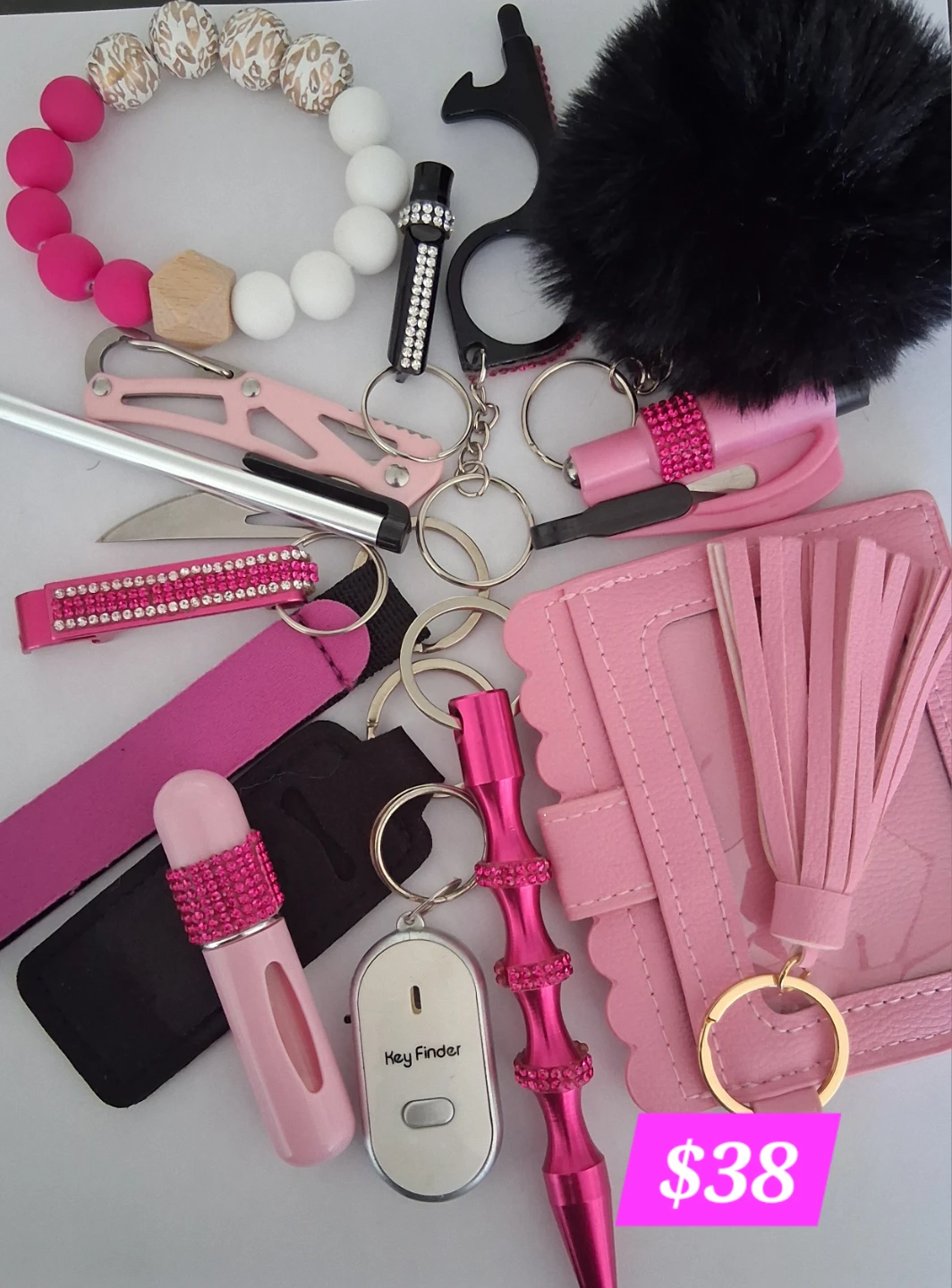 Purple & Pink Self-Defense Keychain & Accessory Set - photo 3