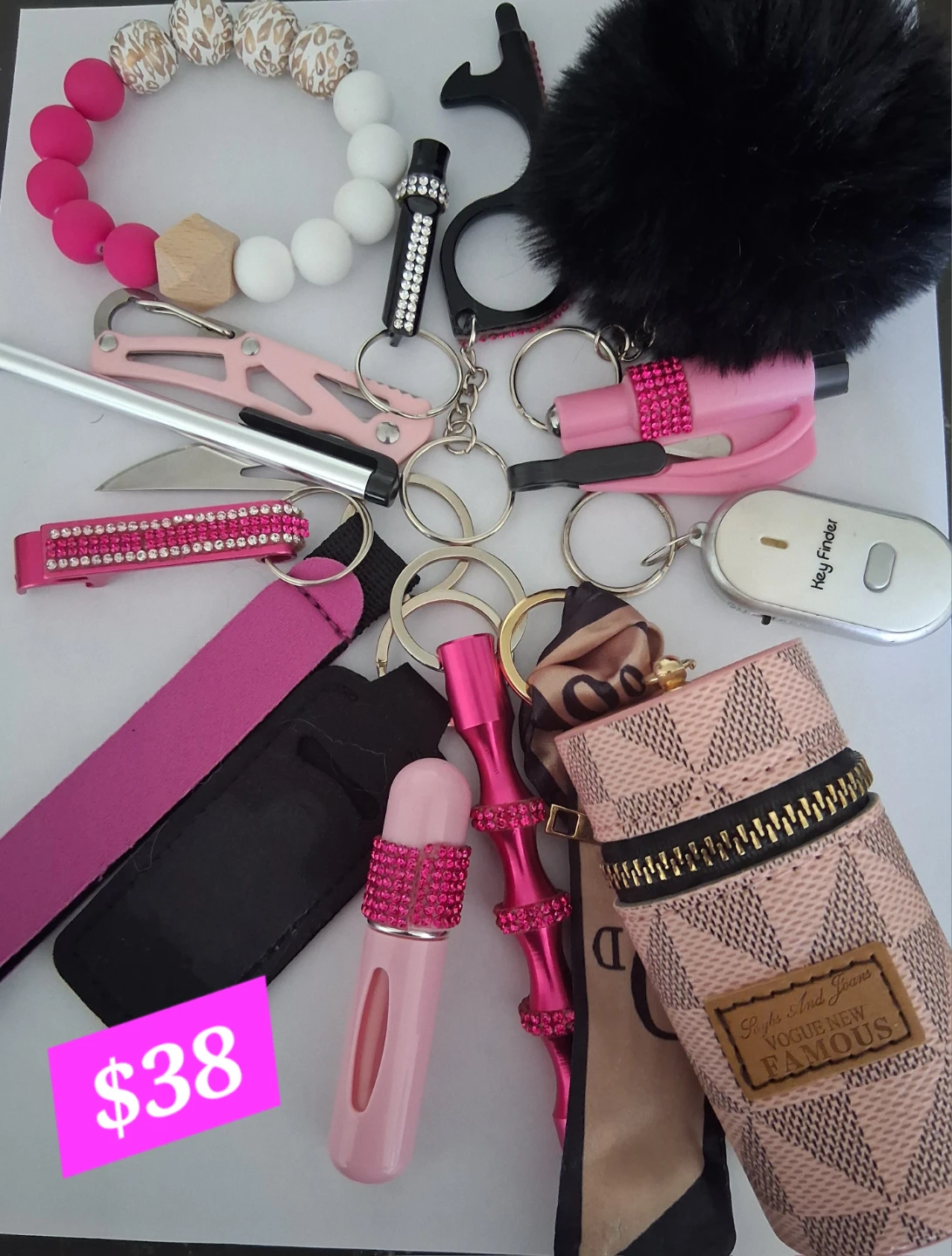 Purple & Pink Self-Defense Keychain & Accessory Set - photo 4