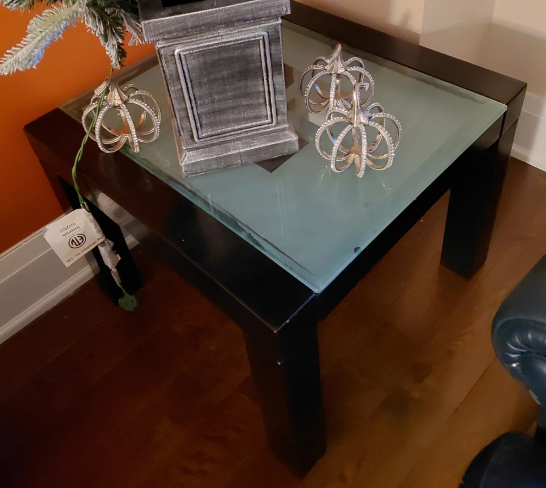 End Table with Glass Top