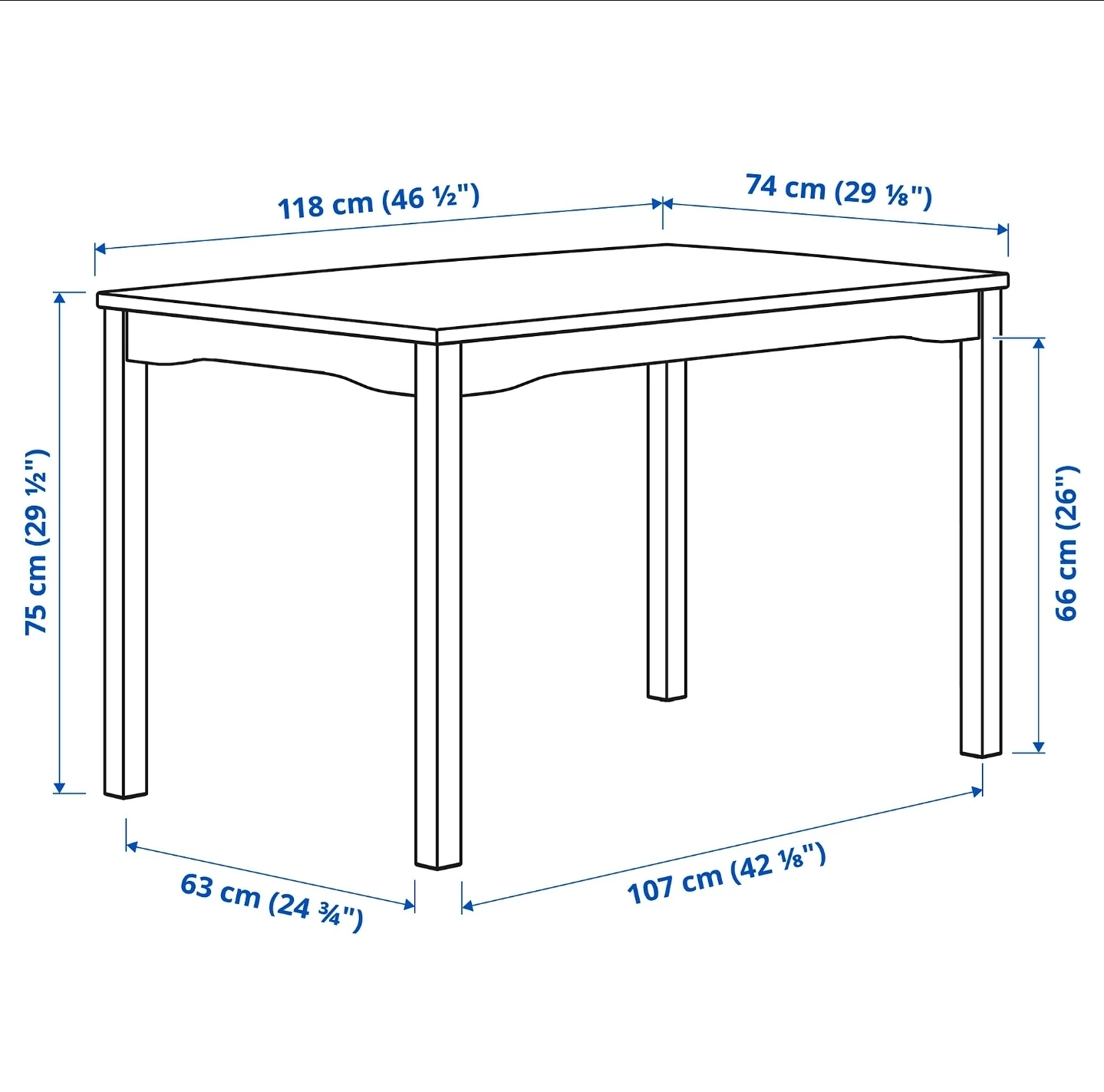 Wooden Dining Table - 118cm x 74cm - photo 5