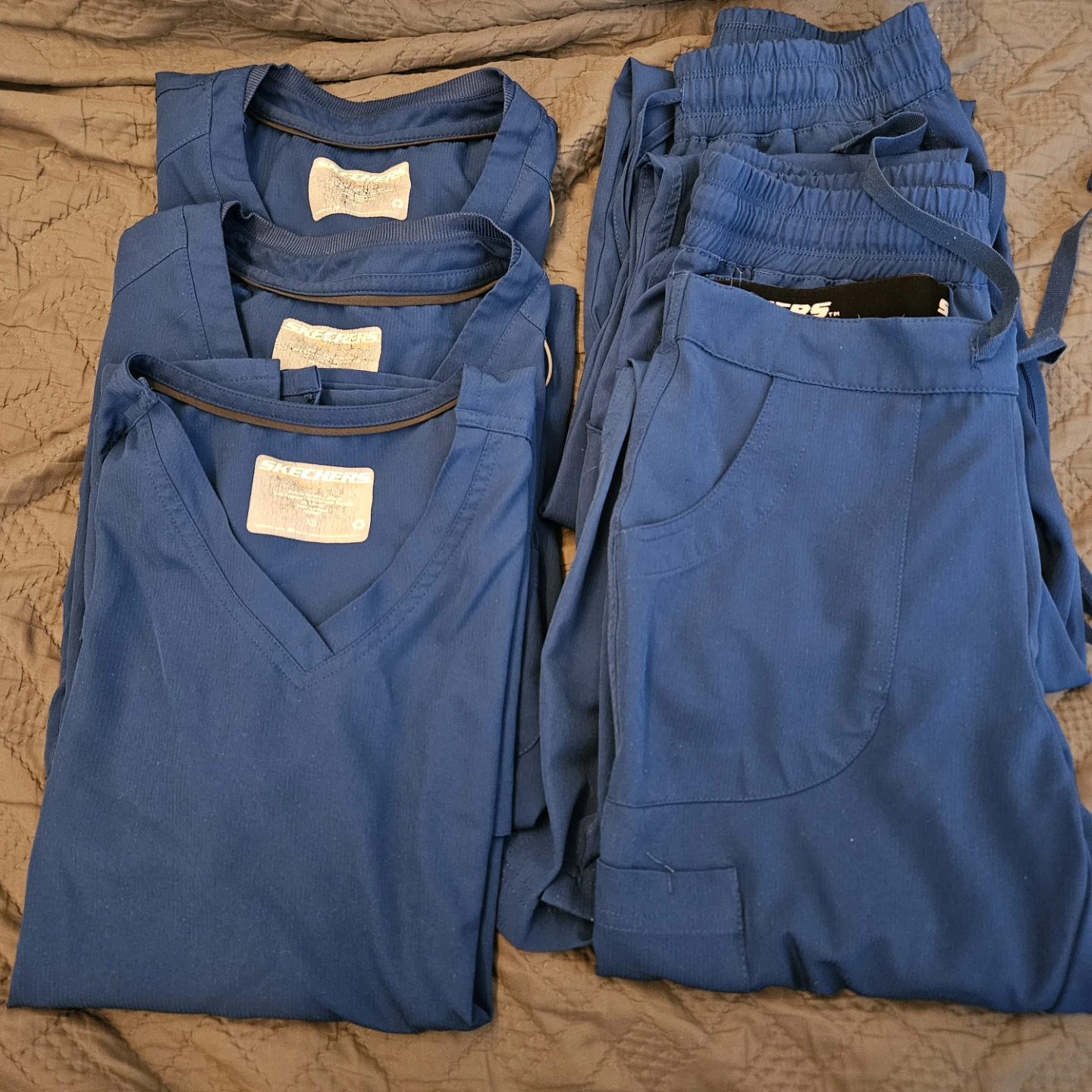 XS sketchers royal blue scrubs BUNDLE