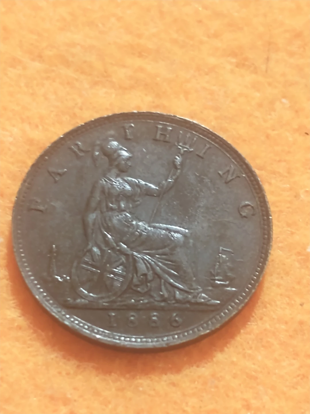 1886 England Farthing Coin