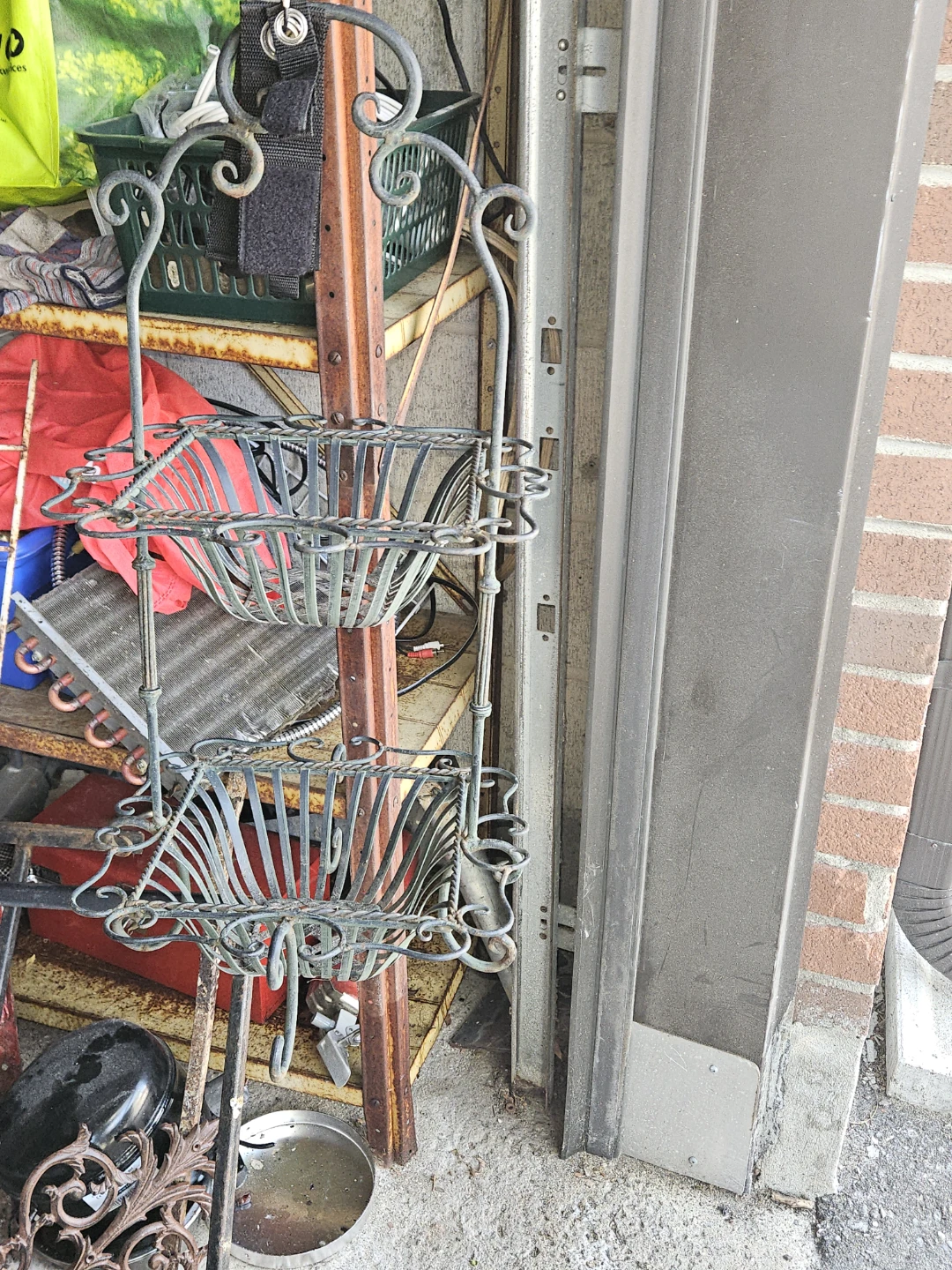 Wrought Iron Two-Tier Hanging Plant Stand