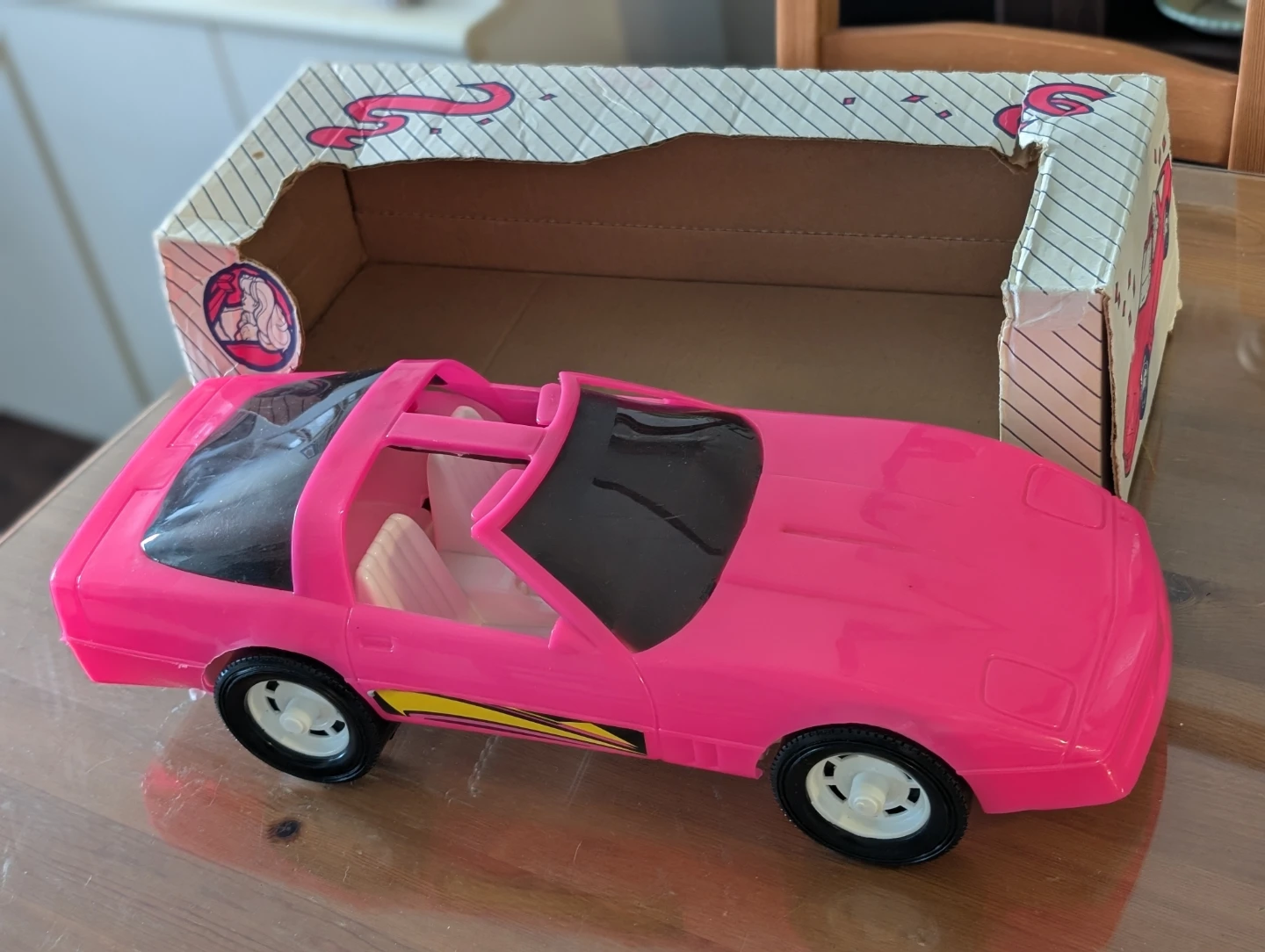 Vintage Pink Corvette Toy Car (Barbie Car)