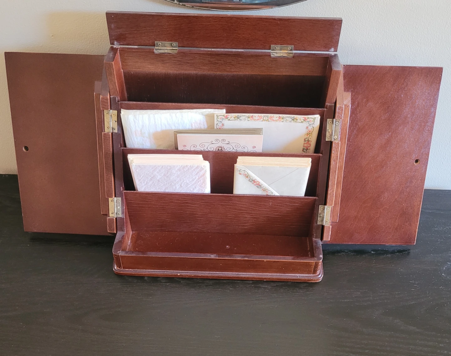 Wooden Mail Organizer Desk Caddy - photo 2