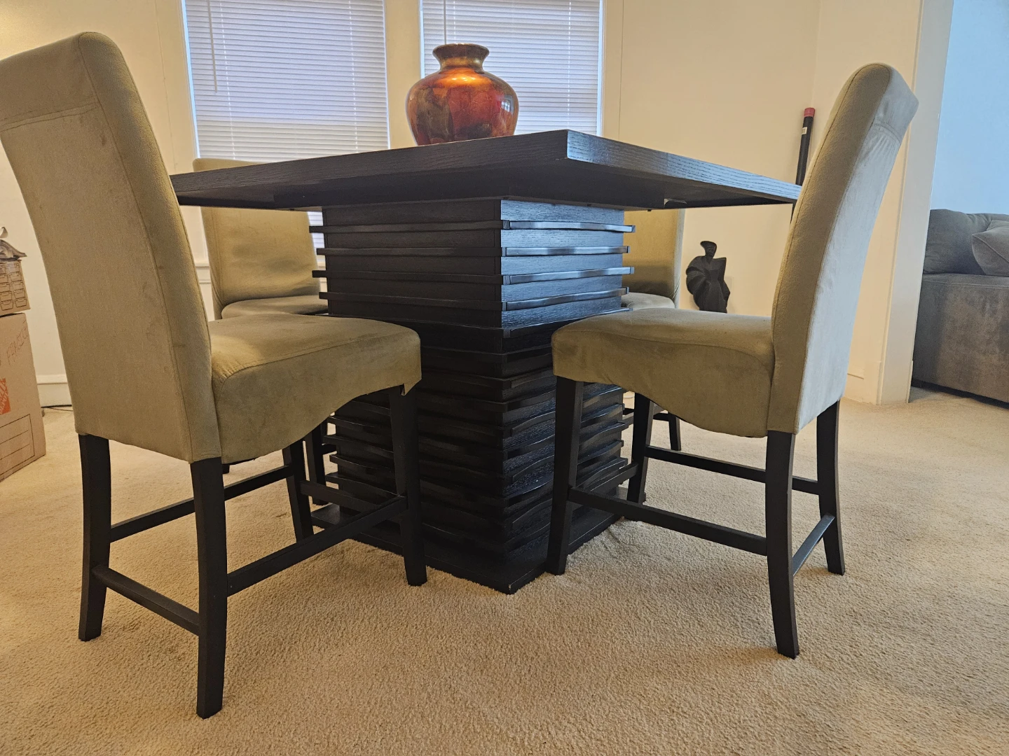 Square Counter-Height Dining Table with 4 Chairs - photo 2