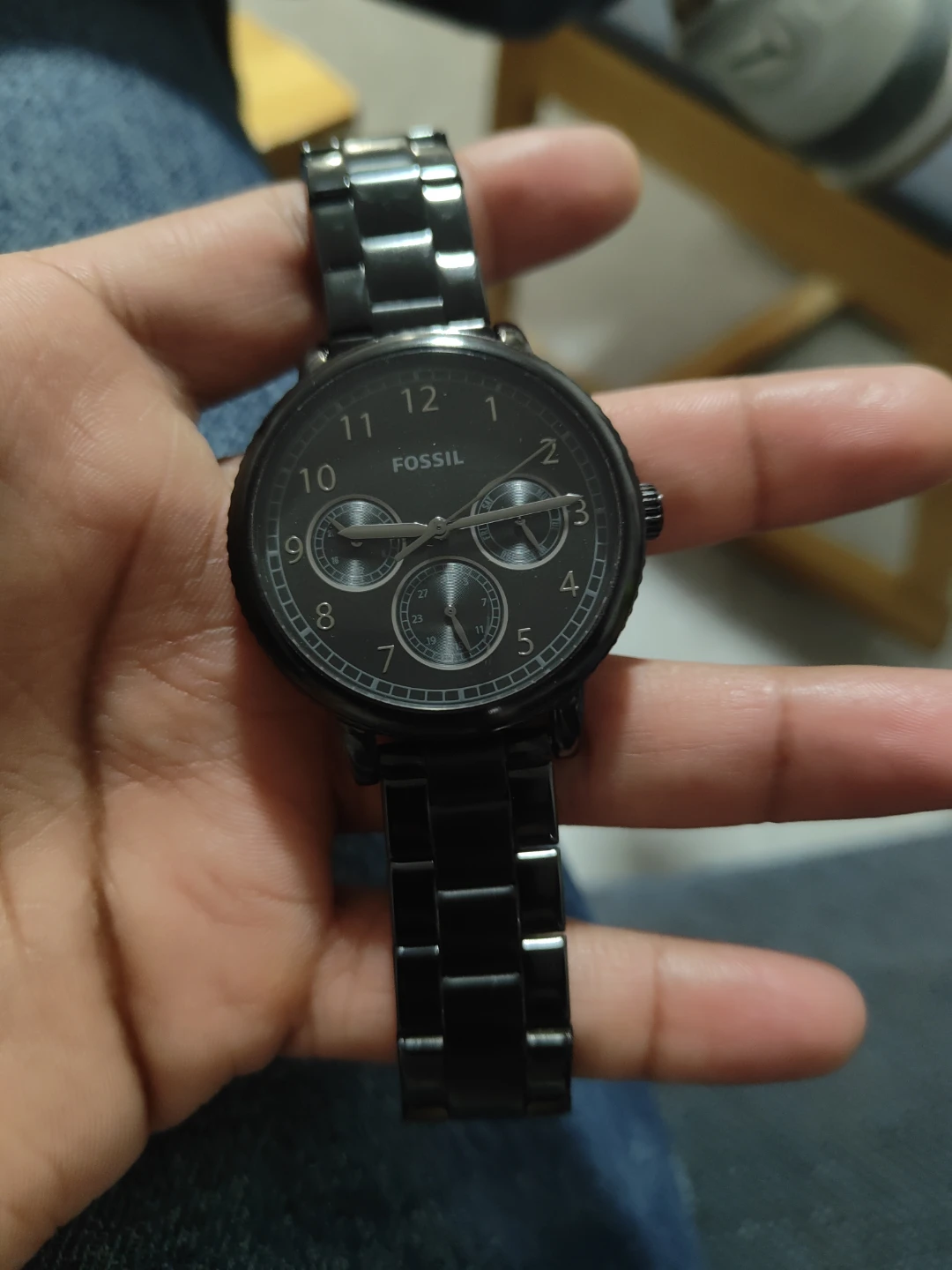 Fossil Airlift - Multifunctional Black Stainless Steel Watch