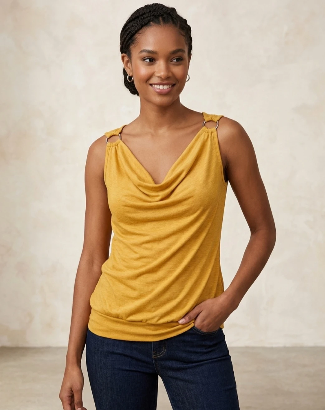 New Mustard Yellow Sleeveless Top