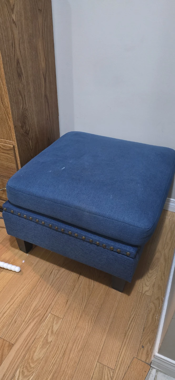 Blue Storage Ottoman