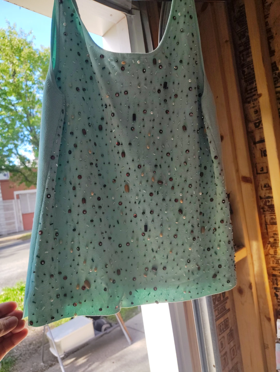 Teal Beaded Tank Top - photo 5