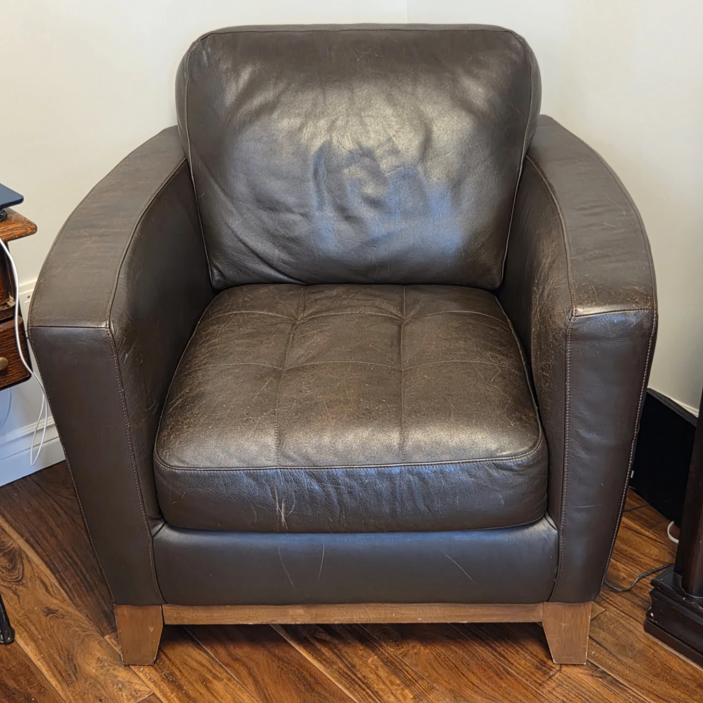 Brown Leather Accent Chair