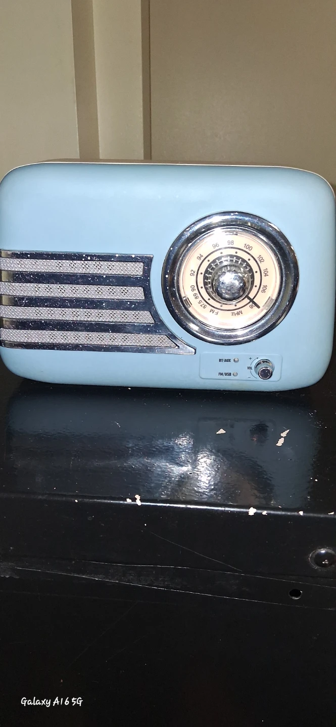 Blue Retro Bluetooth Speaker with FM Radio - photo 2
