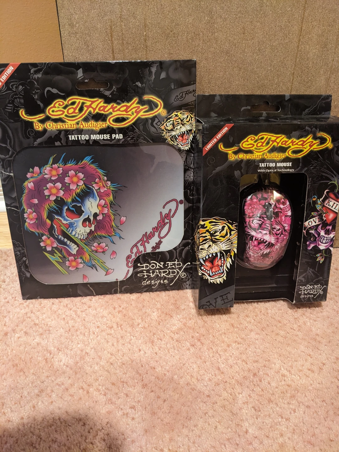New Ed Hardy Tattoo Mouse Pad and Mouse Combo