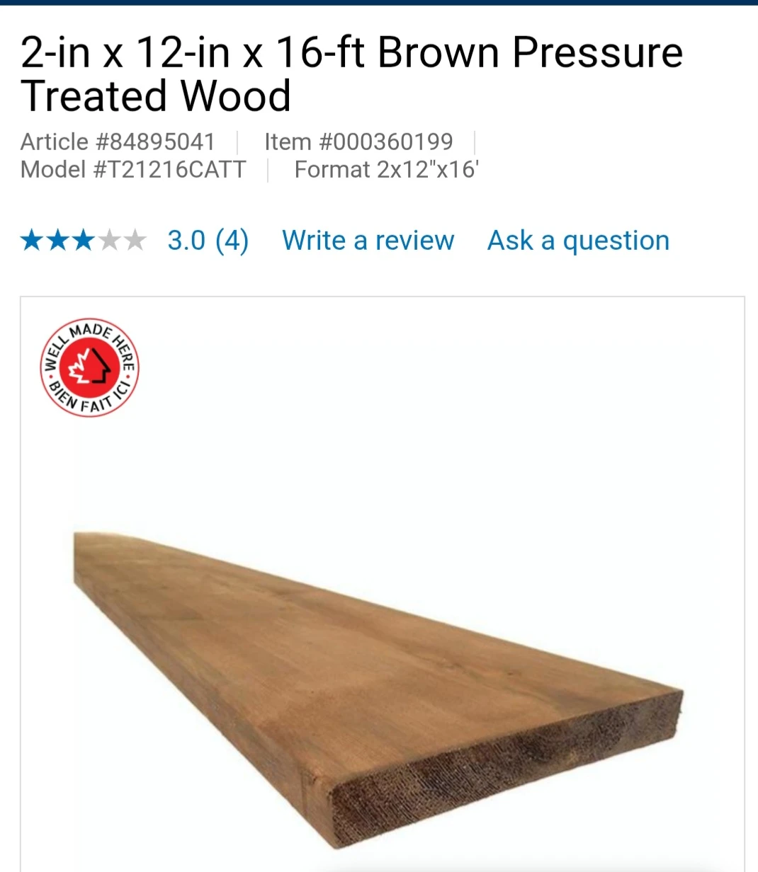 2-in x 12-in x 16-ft Brown  PT Wood, price for each pc - photo 3