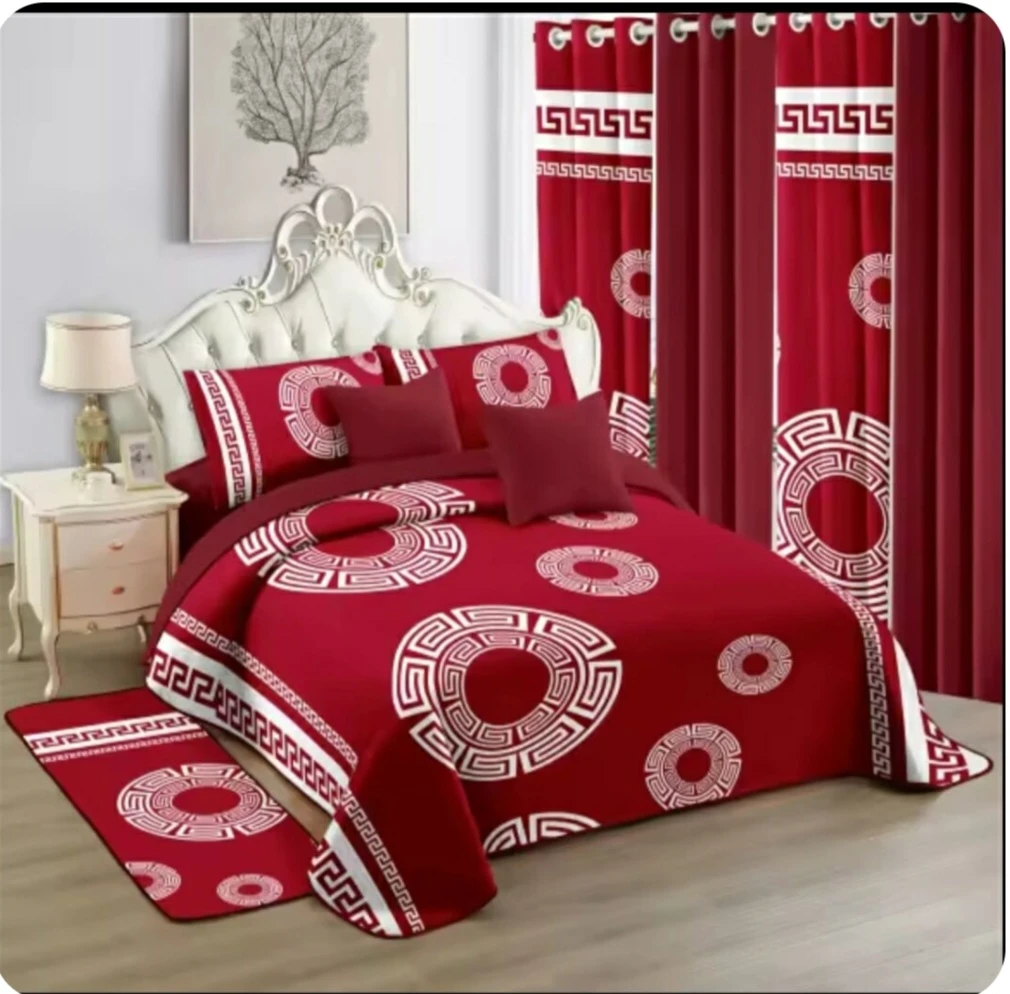 Bedspread Set with Matching Curtains and Rug - photo 4