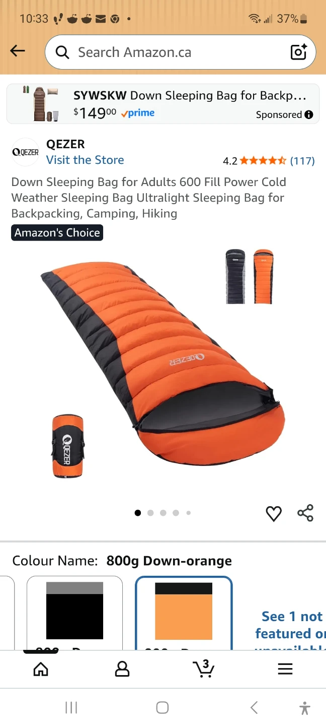 Down Sleeping Bag - Orange - photo 3