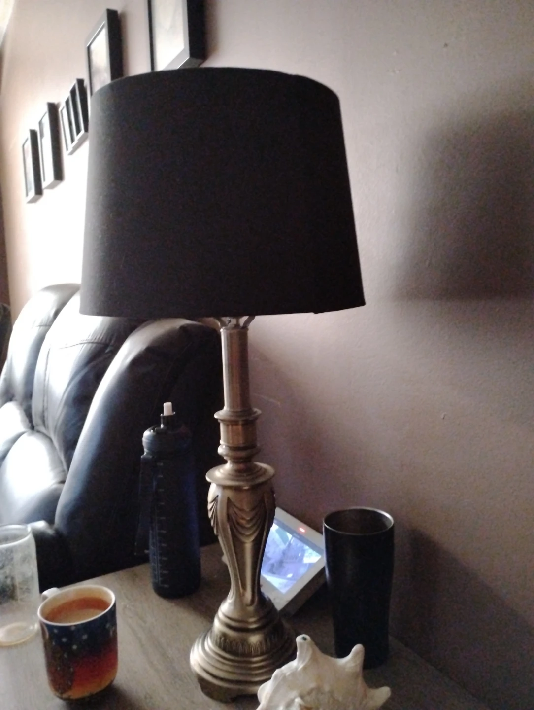 Table Lamp with Black Shade
