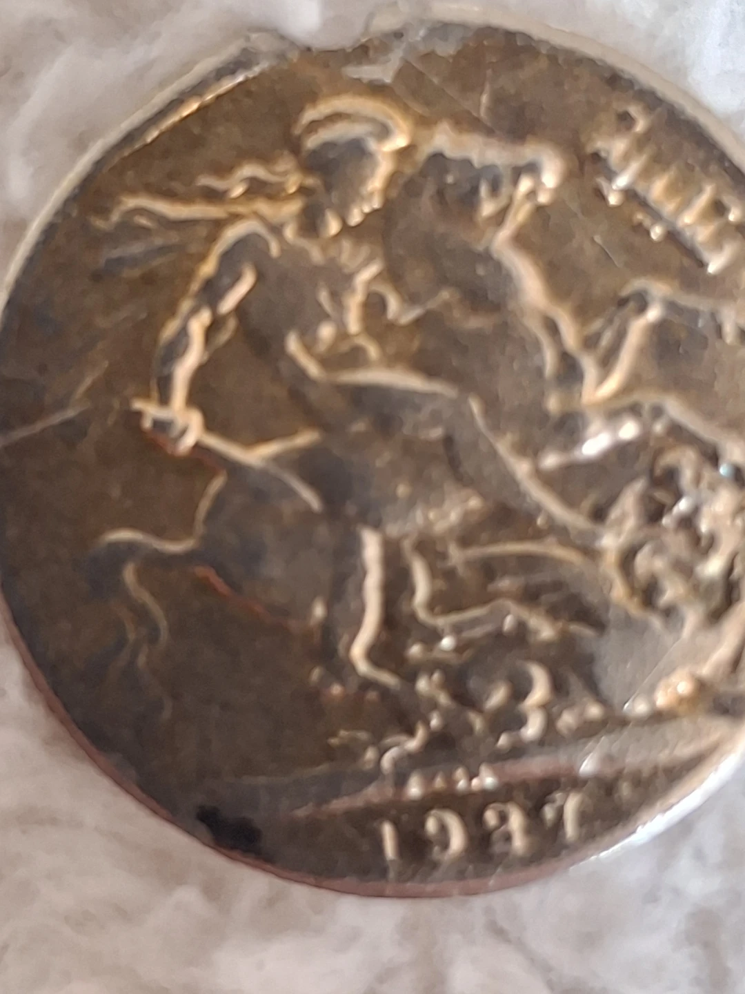 1937 King George VI Silver Shilling Coin - photo 2