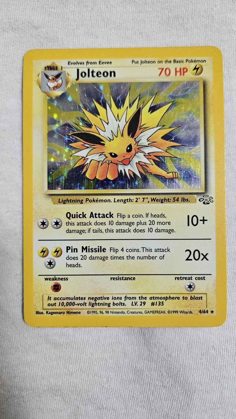 Jolteon Holo Jungle Pokemon Card - photo 4