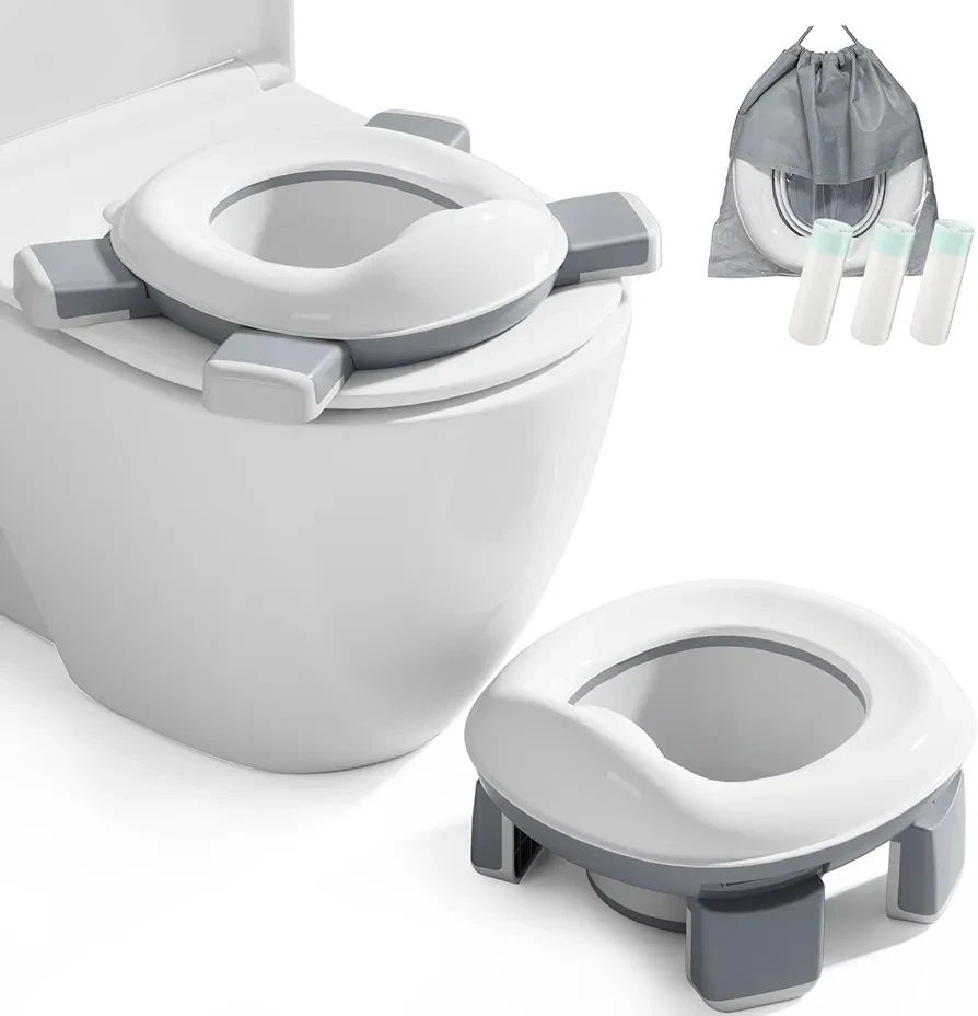 DEANIC 2-in-1 Foldable Travel Potty, Portable Toddler Potty