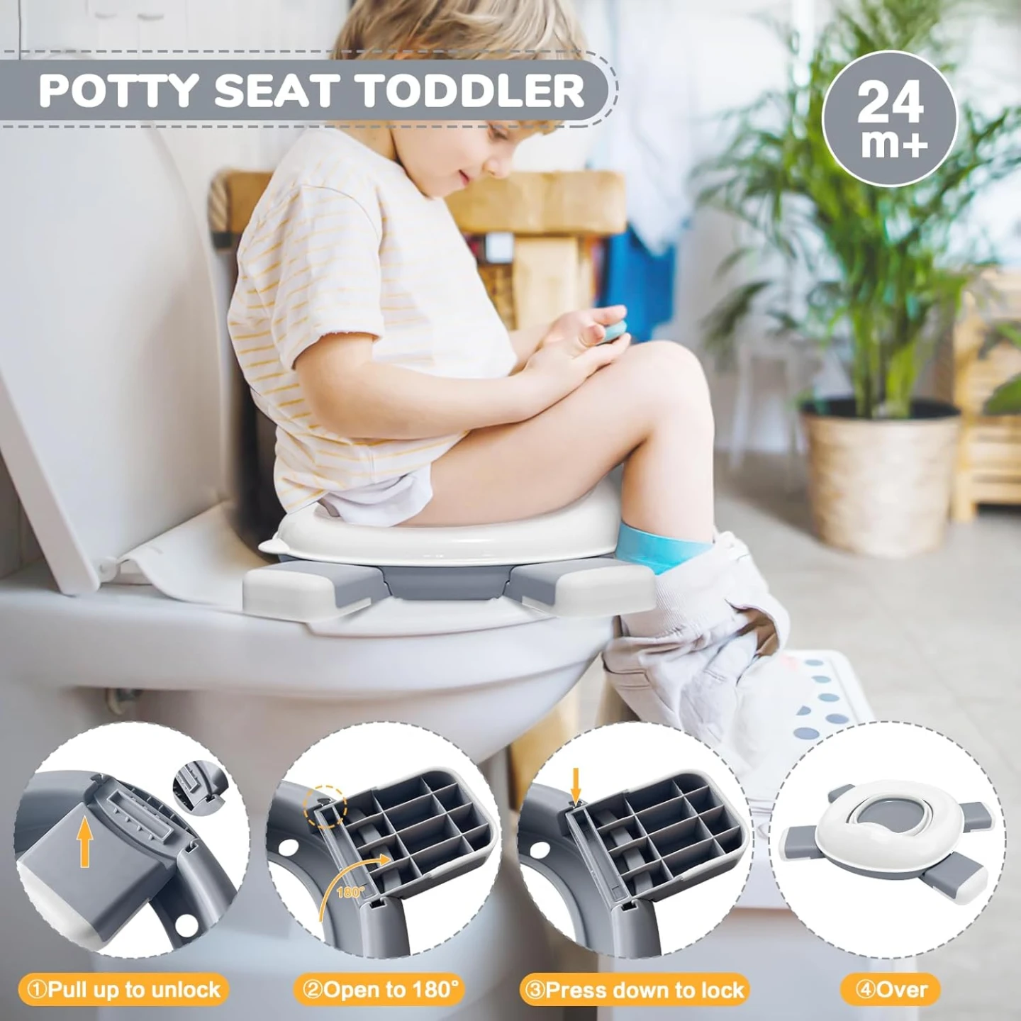 DEANIC 2-in-1 Foldable Travel Potty, Portable Toddler Potty - photo 4