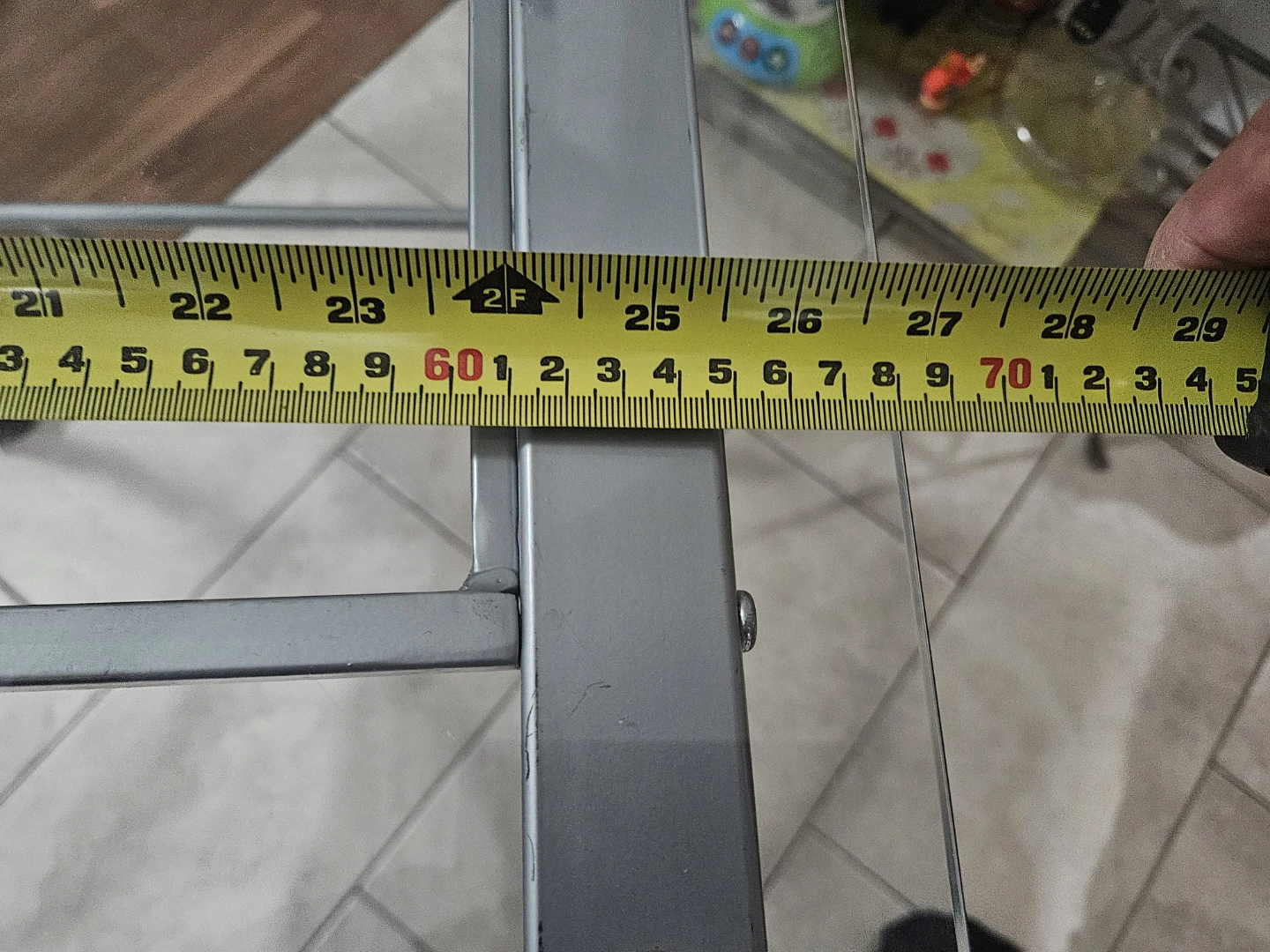 Glass Top Desk  Table with Metal Frame - photo 5