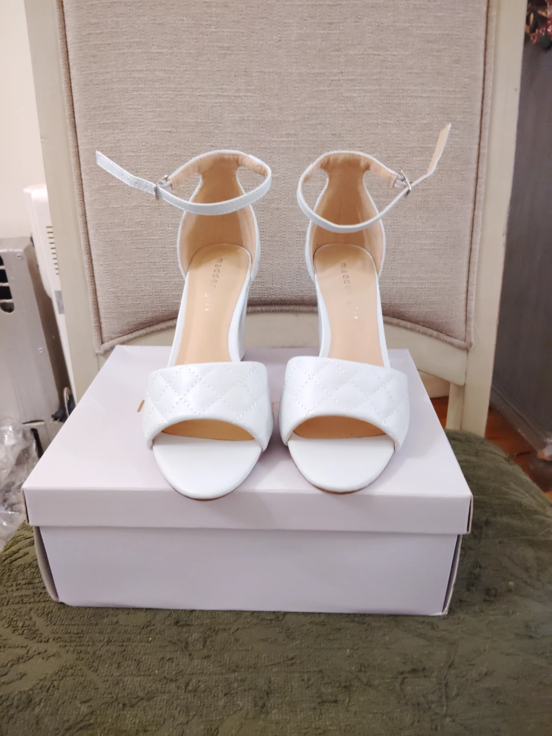 Madden Girl Women's BLENND Heeled Sandals Size 6.5 White
