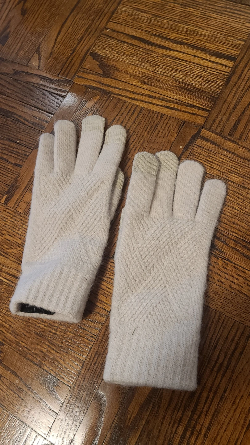 Cream 100% Acrylic Gloves - O/S