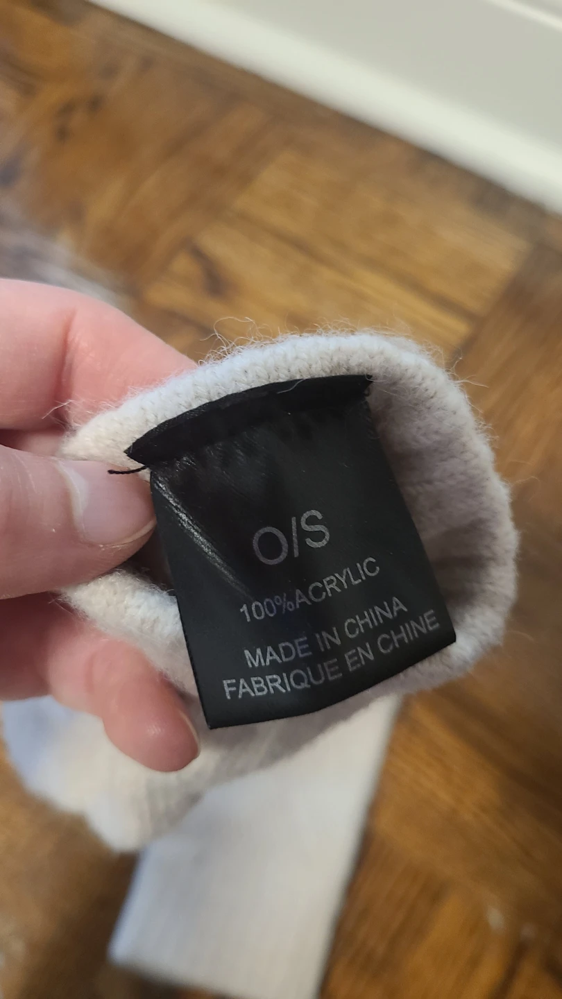 Cream 100% Acrylic Gloves - O/S - photo 2