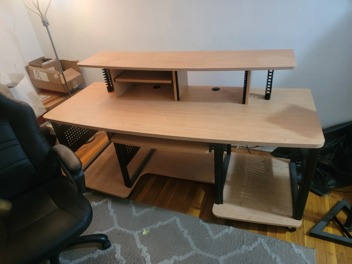 Computer Desk with Monitor Stand and studio music