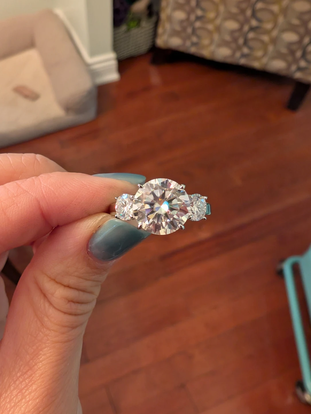 5ct Three Stone Moissanite Ring | Size 8