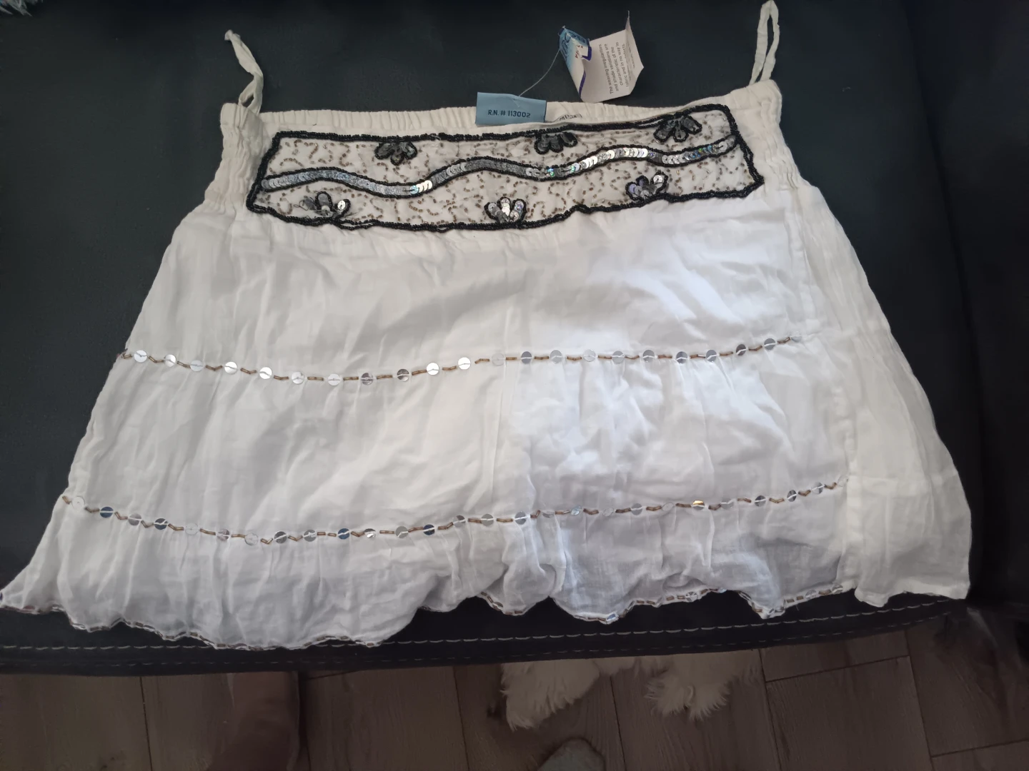 White Beaded Tiered Skirt - photo 2