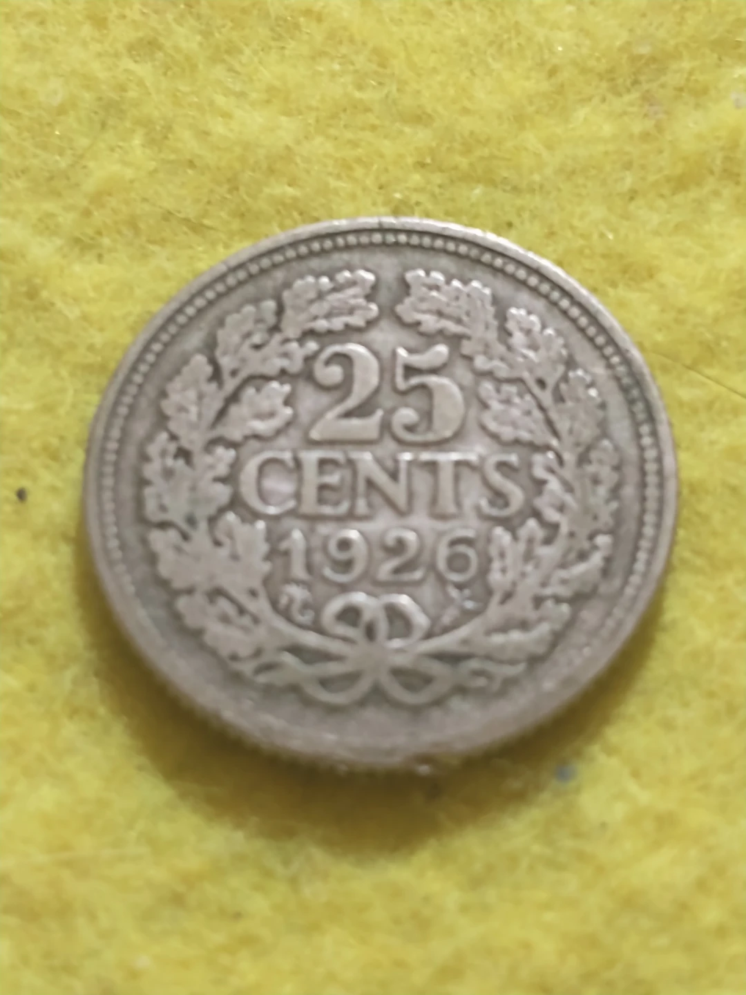 Beautiful 1926 Netherlands 25 cents .640 silver KM #164