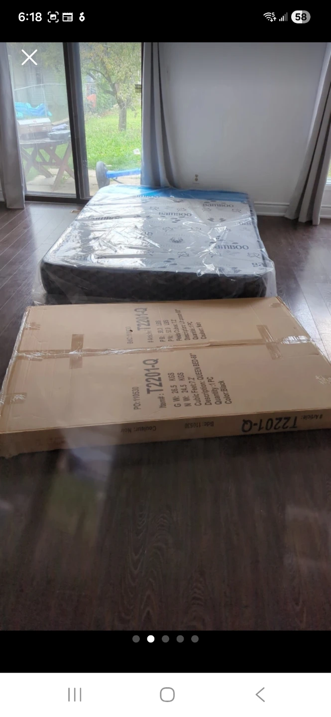 Brand new Queen Bamboo Mattress with bed frame and headboard - photo 2
