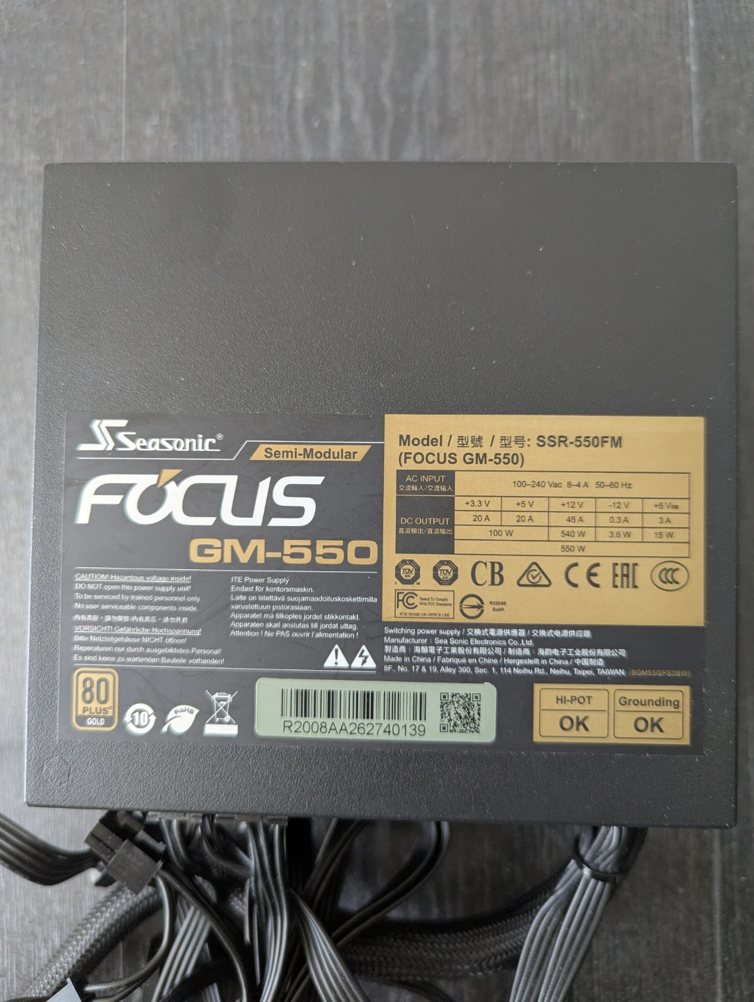 Seasonic FOCUS GM-550 550W 80+ Gold Power Supply - photo 3