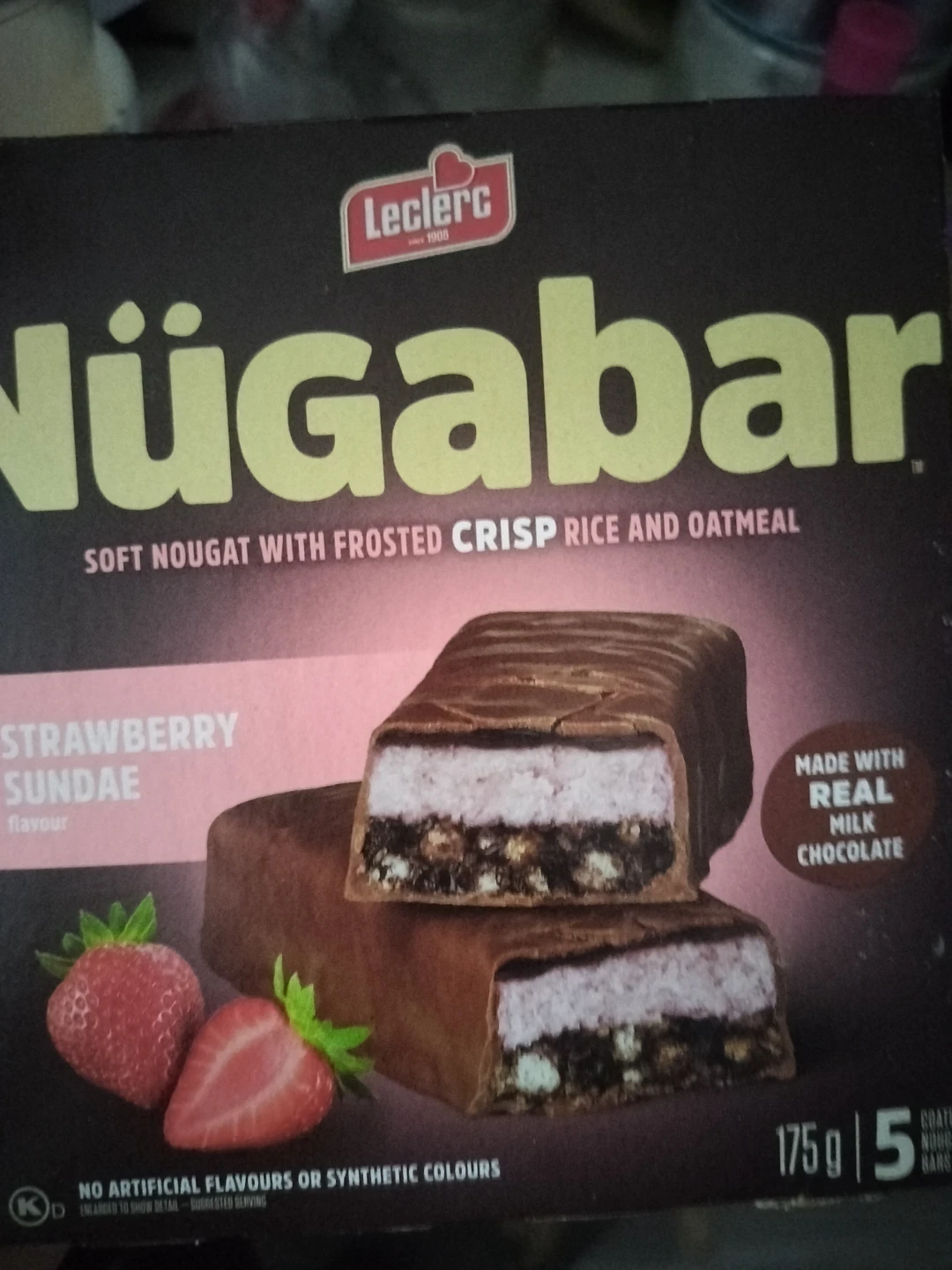 Leclerc Nügabar Strawberry Sundae bars (5 count)